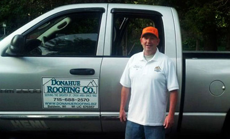 Owner of Donahue Roofing Co. - Hudson Wisconsin